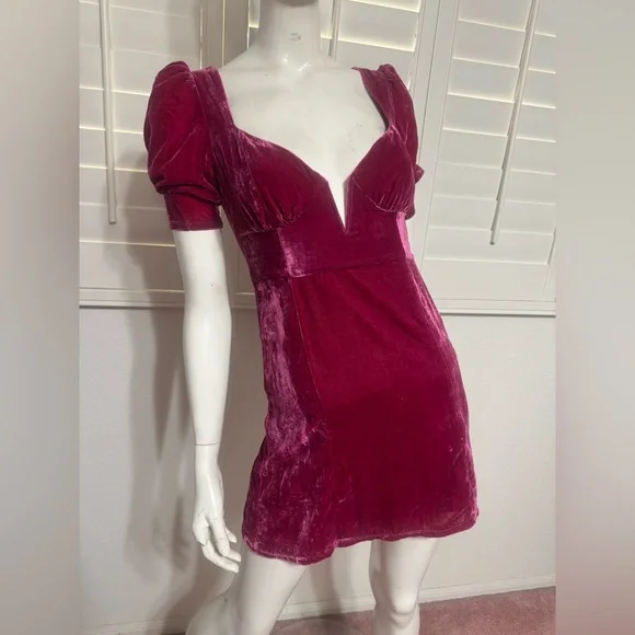 Forever 21 | Dresses | New Small Fucia Velvet Poof Sleeve Dress Evening  Cocktail Party Short Bodycon | Poshmark